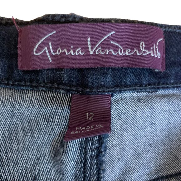 Gloria Vanderbilt Amanda Womens Jeans Size 12 Short Dark Blue Denim Stretch - Picture 2 of 9